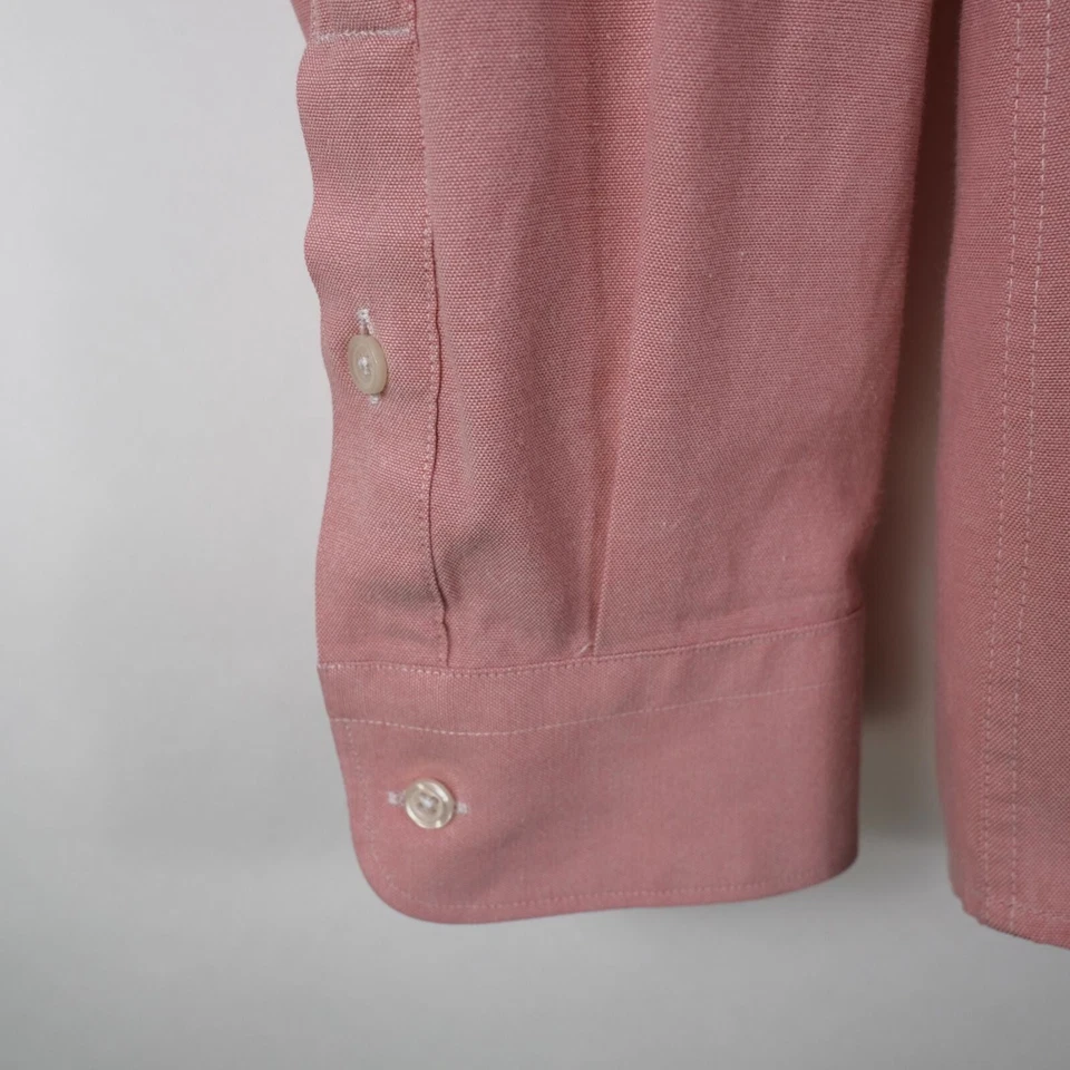 Frank & Oak Mens Cotton Long Sleeve Button Up Red Finely Dotted Dress Shirt M - Image 4 of 4