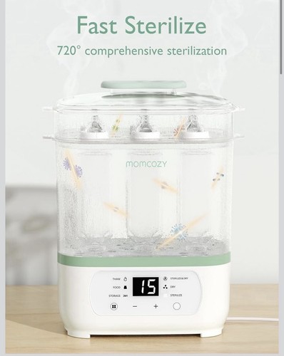 Momcozy BS02 Baby Bottle Sterilizer & Dryer 8-in-1 Multi Function Electric Steam