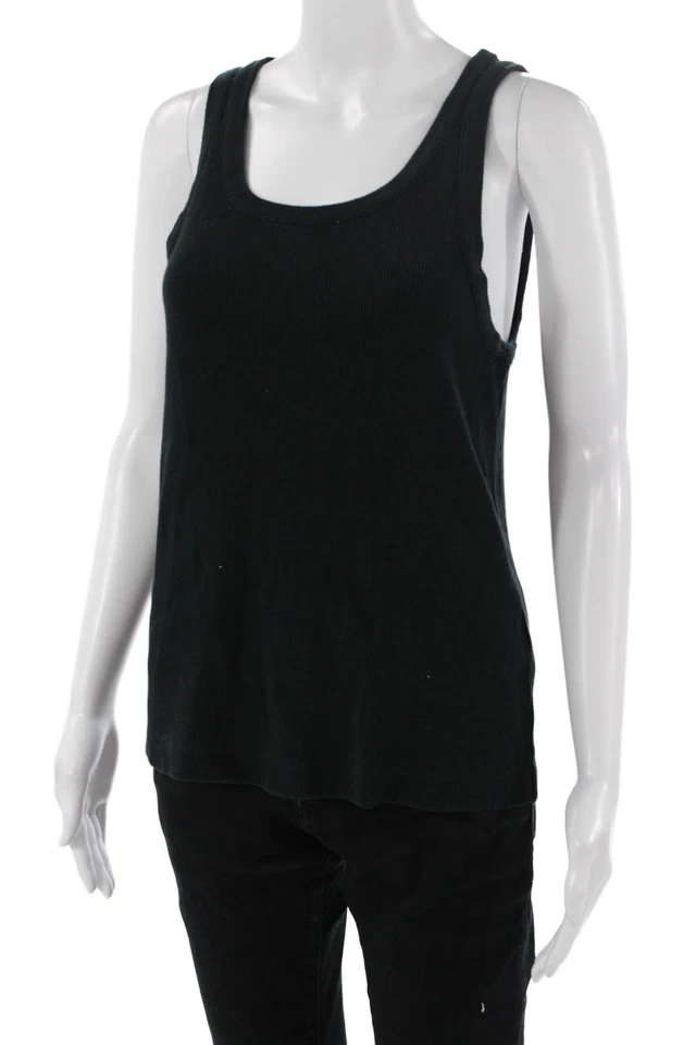 Vince женщин основной без рукавов бак черный дизайнерский хлопок модальный размер L - Изображение 2 из 4