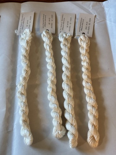 Silk & Ivory Thread Lot of 4 / 3 Natural -1 Butter Rum Made In Switzerland