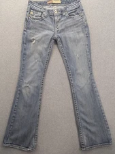 Big Star Casey K Jeans Womens 26R Blue Low Rise Bootcut Stretch Distressed