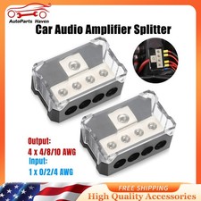 Amp Power Ground Distribution Block 2 0/2/4 Gauge Input 4/8/10 Gauge Output