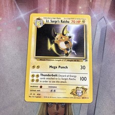 Lt. Surge's Raichu 28/132 Unlimited Rare Gym Heroes Pokemon Cards
