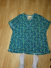 Butter-soft 2X Patterned Solid Blue Green Scrubs Set
