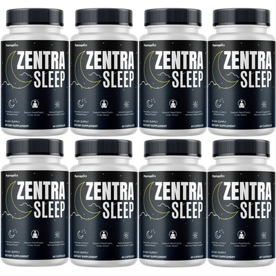 Zentra Sleep Support Supplement w/ Melatonin, Magnesium Calm Relax (8 Bottles)