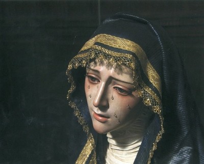 Our Lady of the Tears Catholic picture vintage print Home Decor antique painting