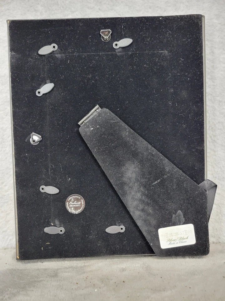 Moldura para fotos em pergaminho ornamentada preta prata tela de mesa comporta 4" x 6" - Imagem 2 de 4