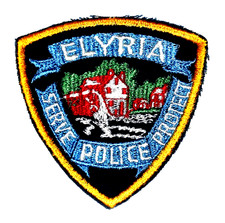 ELYRIA OHIO OH Police Patch PADDLE WHEEL MILL RIVER VINTAGE OLD MESH 3J