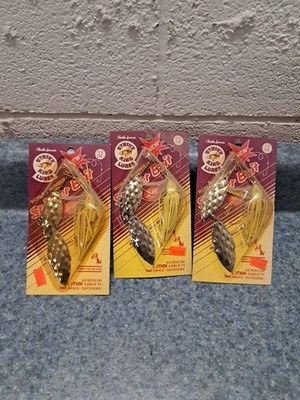 3 Vintage Strike King 1/2oz Double Willow Diamond Blades Pro Model Spinnerbait!!