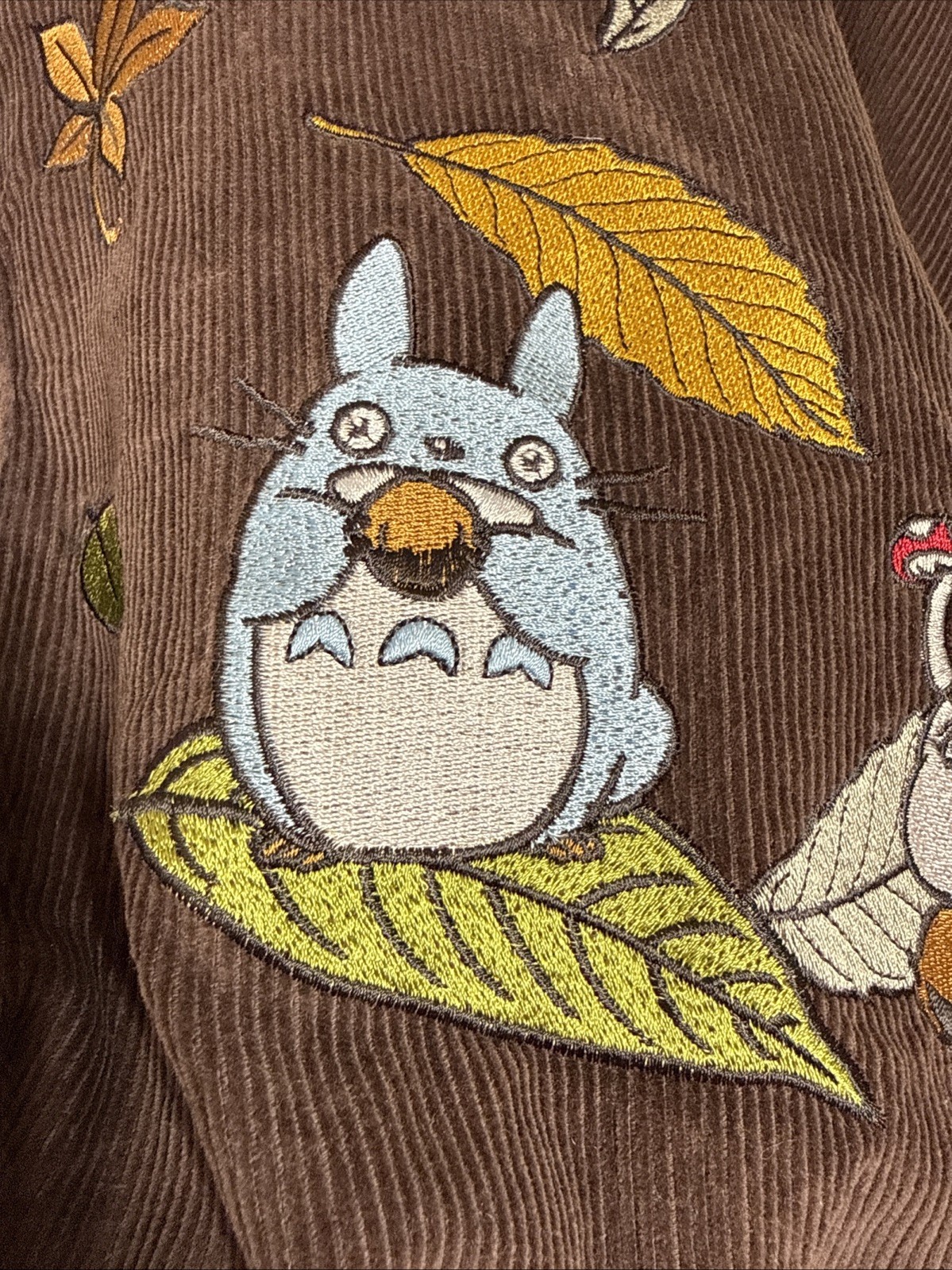 Totoro Shirt Shacket Corduroy Womens Sz 4XL Embroidered My Neighbor Her Universe image 5