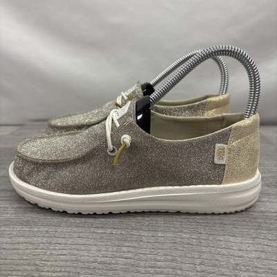 Hey Dude Wendy Sparkling Pink Shoes - Youth 3 / Women's 4