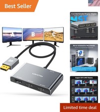 DisplayPort to Dual DisplayPort HDMI Splitter 3 Monitors 4K 60Hz MST Hub for ...