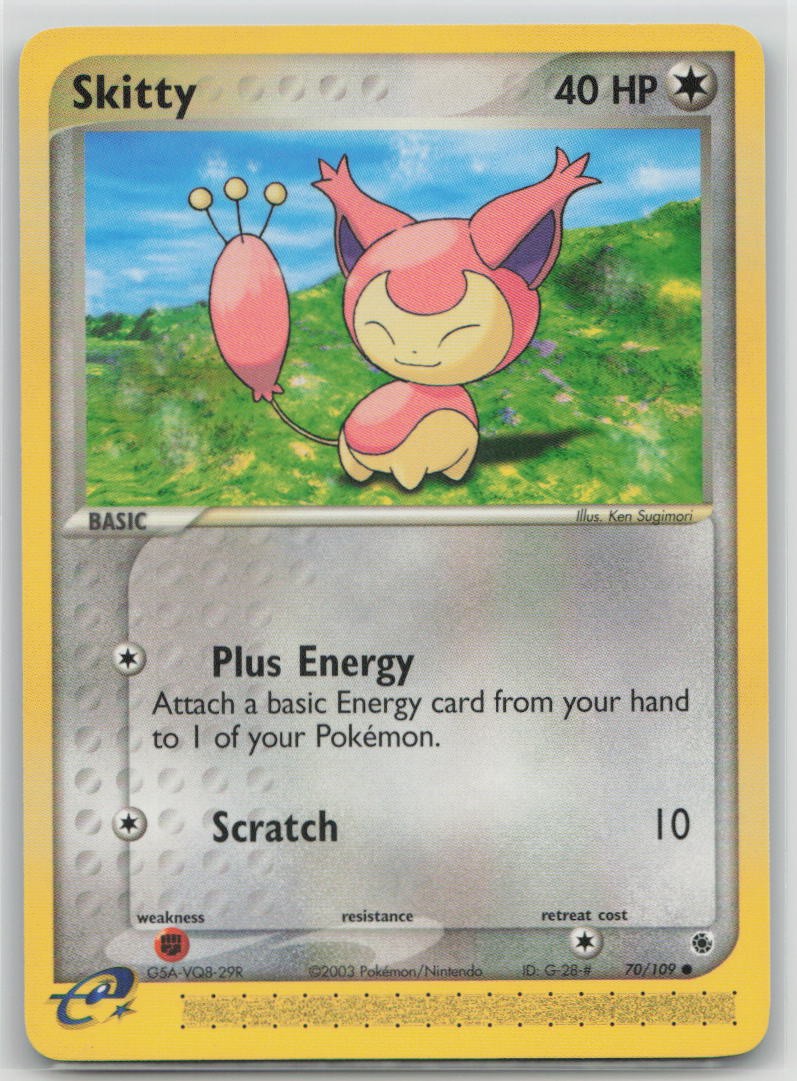 Skitty 70/109 Common Ruby & Sapphire Pokemon Lightly Played