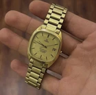Vintage Omega Seamaster Tiffany & Co Quartz Gold Tone 34x39mm Ref 1337