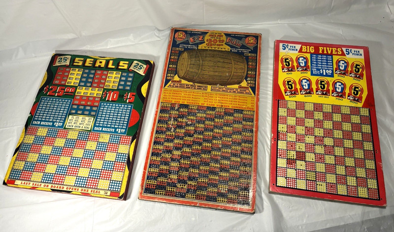 Vintage Punch Boards, Various Conditions, Lot of 3