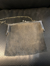 Antique German Silver Mesh Purse w/ Decorated Closure - AOx jl6
