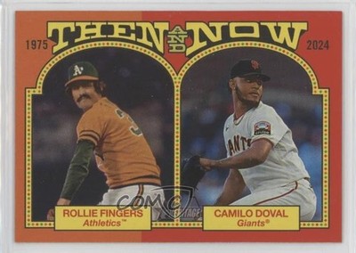 2024 Topps Heritage Then & Now Camilo Doval Rollie Fingers Dova #TAN-12 HOF sh7