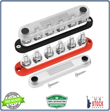 Daiertek 300A Bus Bar 12V Marine 12V Power Distribution Block with Cover 6 X 3/8