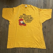 Vintage 70 s Crazy Shirts 1978 Lazy Home Funny T-Shirt Hawaii XL Made USA Surf