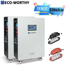ECO-WORTHY 2Pack 48V 280AH (28.67kWh) LiFePO4 Battery Vertical Standing Backup