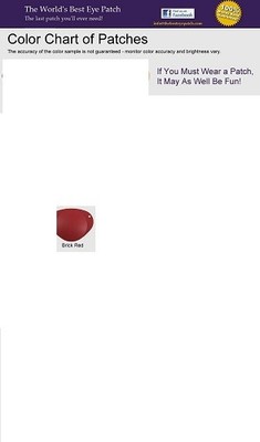 World's Best Eye Patch Lasts For Yrs. Replaceable Elastic, Child Sz. Brick Red