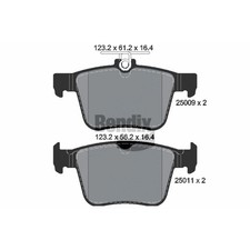 1x ORIGINAL® BENDIX Braking Bremsbelagsatz, Scheibenbremse Hinten für VW