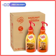 NESTLE COFFEE-MATE Coffee Creamer, Hazelnut, 1.5L liquid pump bottle, Pack of 2