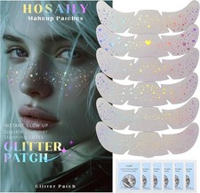 6 pcs Holographic Glitter Freckles Face Tattoo, Waterproof Sparkle Body Glitter