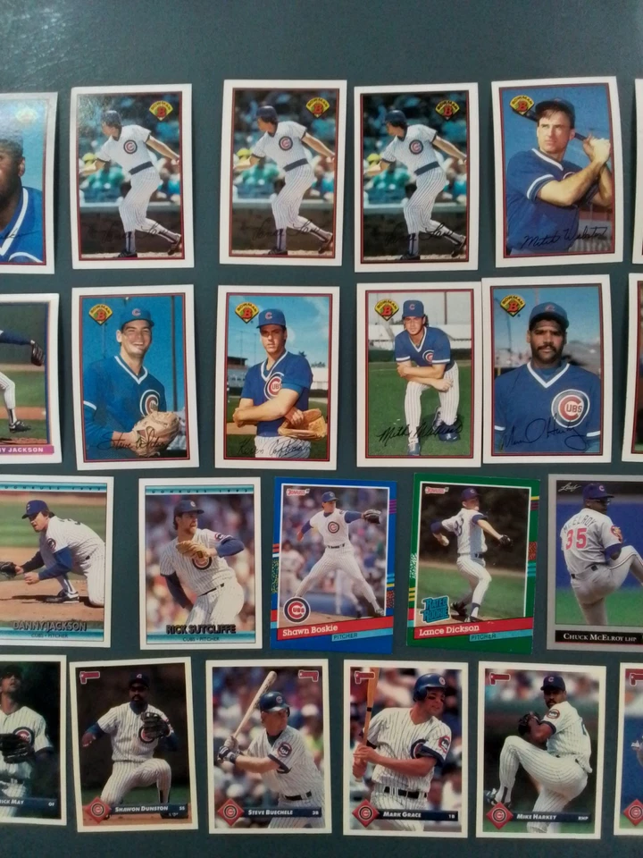 Chicago Cubs- 29 Card Lot - Williams, Bell, Grace, Sutcliffe, Dunston, Smith- RC - Image 3 of 4