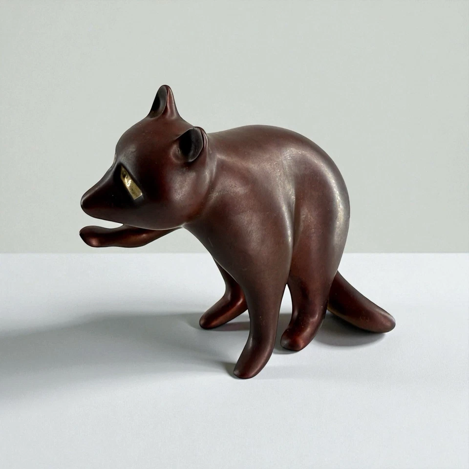 LOET VANDERVEEN Clásico Mapache Bronce Escultura Edición Limitada Papelera Panda 98/ Foto 2 de 4