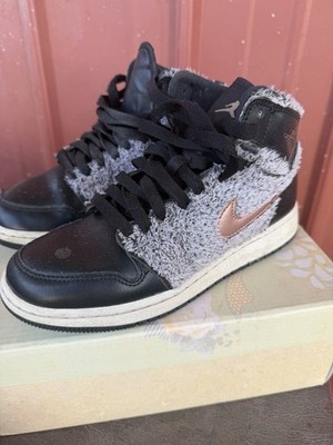 Jordan Air Jordan 1 High Top Black Gray Bronze Basketball Shoes J72146-052  4.5