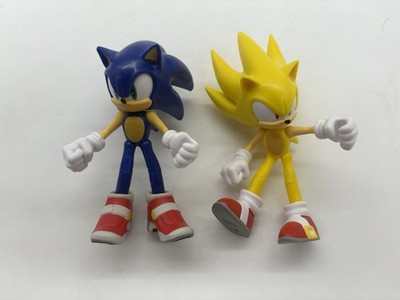 Jakks Pacific 4'' Sonic The Hedgehog SUPER SONIC + Sonic Figures Lot Of 2 Blue