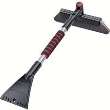 All-in-One Ice Scraper, Non-Slip Grip Handle - Heavy-Duty Car Snow Shovel with 3