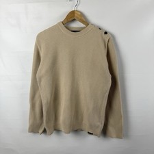 Saint James Men  s Sweater Cotton Beige Sz M With Button