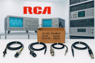 Tektronix Oscilloscope Probe Lot   4 Pcs P6106, P6136, P6053B, P6010   From RCA