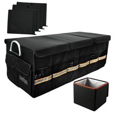 Car Trunk Organizer with Cooler Bag, 90L Portable Trunk Cargo Organizer for