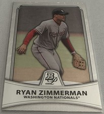 2010 Bowman Platinum Baseball Ryan Zimmerman Washington Nationals base card #87