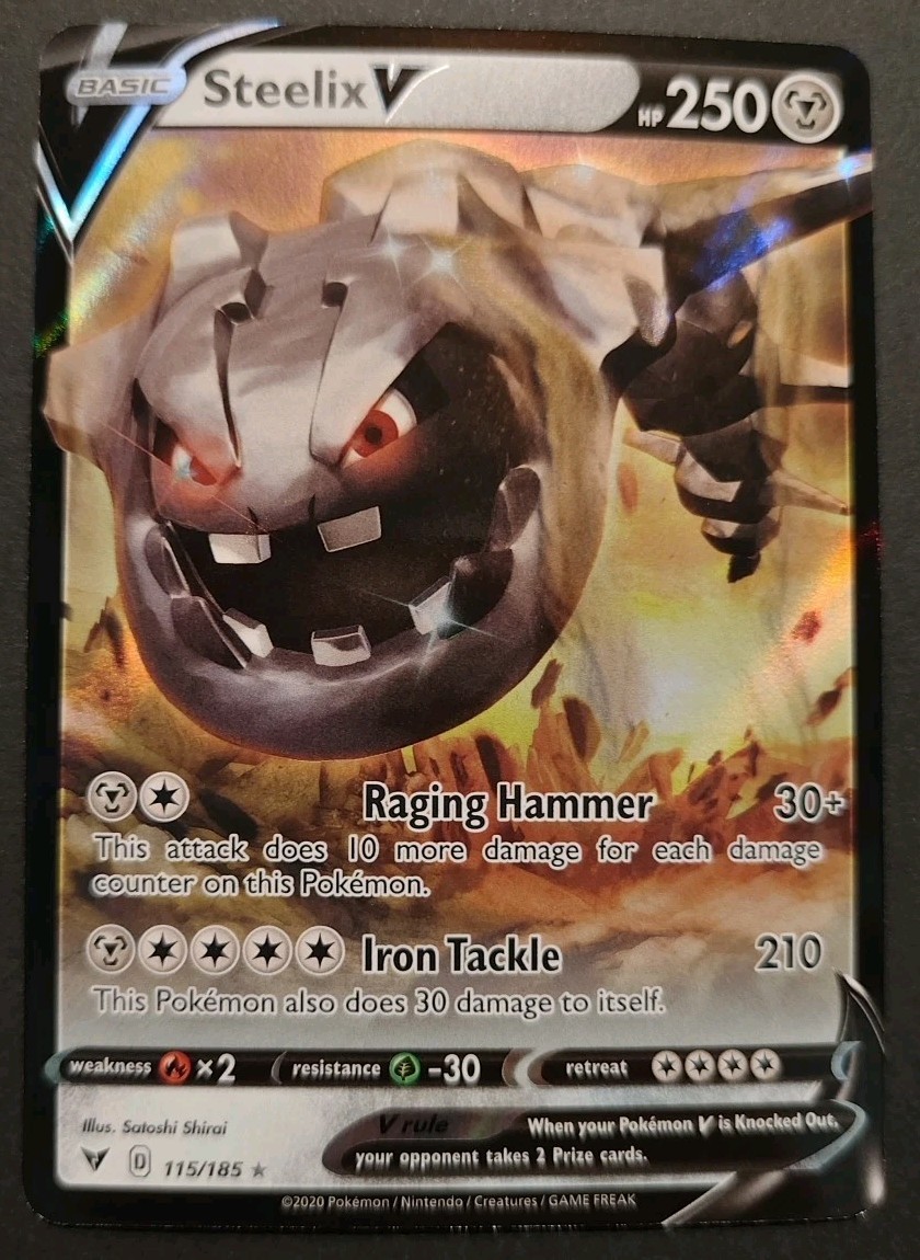 Steelix V 115/185 Holo V Rare Vivid Voltage Pokemon Near Mint