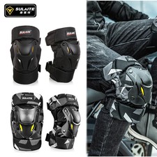 Motorcycle Knee Shin Guards Black Adjustable Protector Pads for Motocross MTB