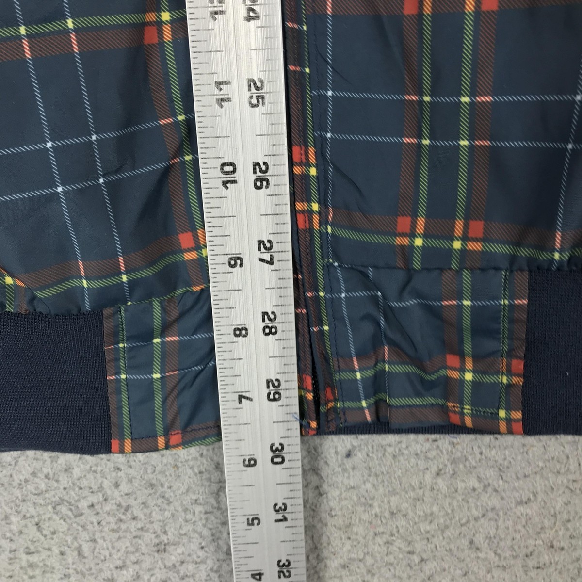 John Blair Jacket Mens XL Blue Plaid Full Zip Lightweight