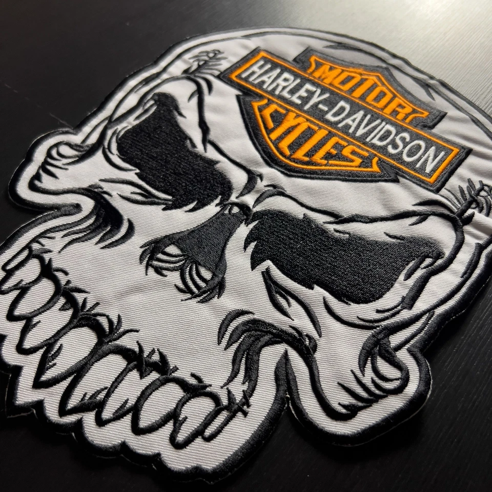 Harley Davidson Patch Embroidered Willie G Skull Motorcycle Large 12x9 Biker - Image 2 of 4