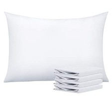 Queen Pillowcase Set - 4 Pack Brushed Microfiber 20x30 Queen 20" x 30" White