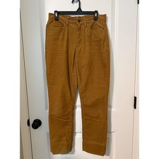 Lands End Womens Caramel Tan Corduroy Straight Leg Stretch Pants Size 8