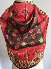 Vintage Woman  s Scarf L.A.I Made In Italy Geometric Water Repellent 26  SQ