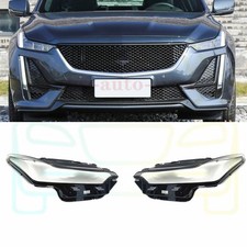 Left & Right Side Headlight Lens Cover+Sealant Glue Fit For Cadillac CT5 2020