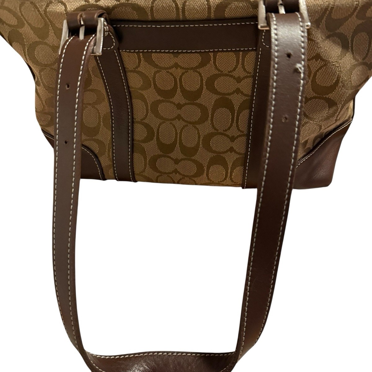 Coach Signature Brown Zip Top Hand Bag Purse Handbag | eBay