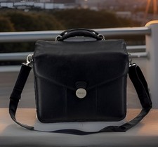 Dell Heavy Duty Leather Laptop Briefcase Professional Messenger Shoulder Bag 12