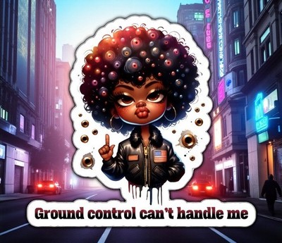 Ground Control Urban Girl 4 Inch Waterproof Sticker for Car Window Decor