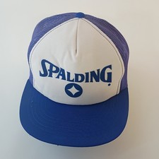 Vintage 80s Spalding Snapback Trucker Hat, Blue With White Foam, Questor