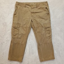 Eddie Bauer Khaki Cargo Pants Men's Size 40x30 Straight Utility Workwear Cotton